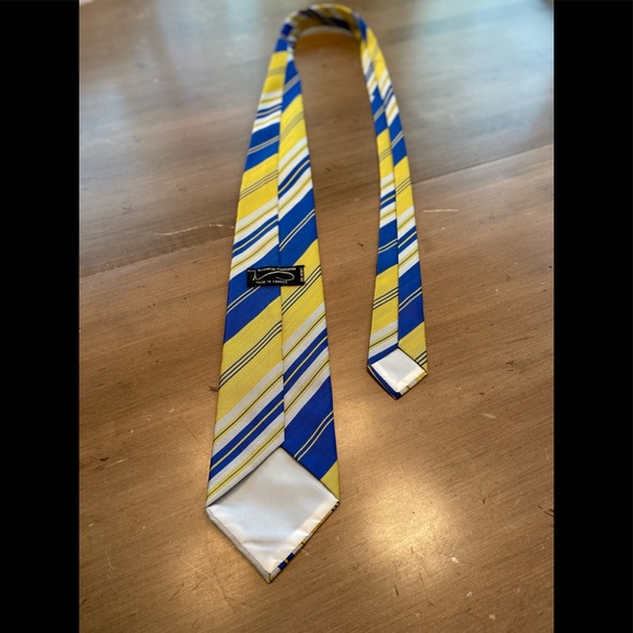 Vintage Wide Tie in Yellow and Blue - Picture 2 of 5